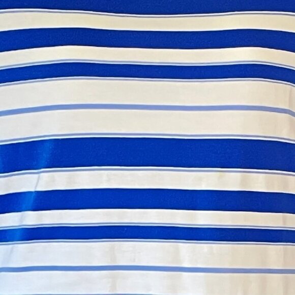 Lauren Ralph Lauren Sailor Tee has Boat Neck Gold Tone Buttons Blue White Stripe - Picture 2 of 10